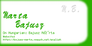 marta bajusz business card